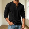 thumbnail image 4 of Sewkxo Men's Henley Shirts Corduroy Long Sleeve Button T-Shirt Casual Lightweight Pullover Shirt,Black 2XL, 4 of 4