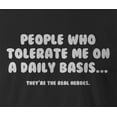 thumbnail image 3 of 9 Crowns Tees People Tolerate Me Funny Graphic Tee Shirt (Small, Unisex Black), 3 of 3