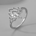 thumbnail image 2 of Lotus Ring Oxidized Stainless Steel Ring Yoga Jewelry Valentine's Day Present, 2 of 5