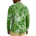 thumbnail image 6 of Men's St. Patrick's Day Shamrock Plaid Polo Collar Long Sleeve Pullover Top, 6 of 6