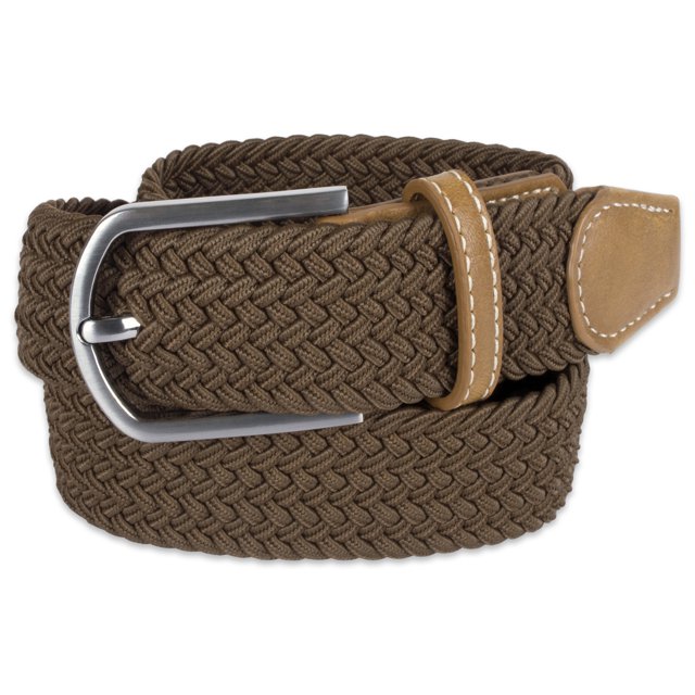 DII Cinturón Tejido Elástico Trenzado Para Hombre Marrón S Design Imports Z01515