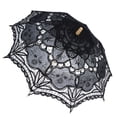 thumbnail image 2 of Elegant Vintage Ladies Handmade Black Cotton Parasol Umbrella Party Wedding Dancing Bridal Decor, 2 of 8