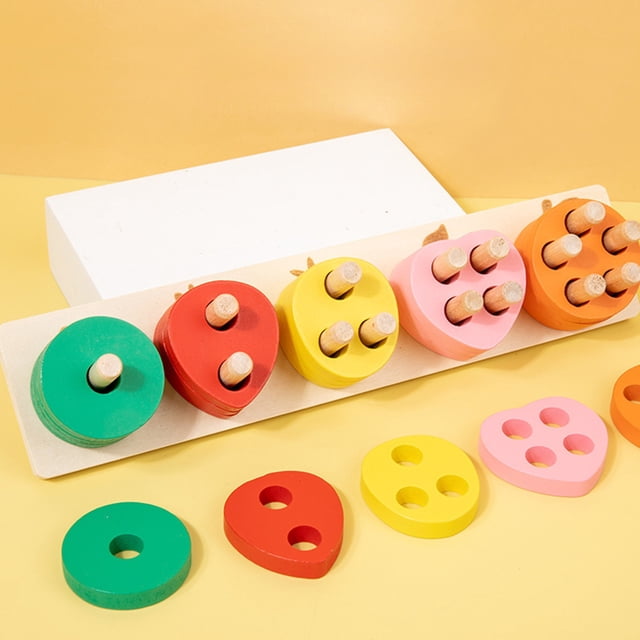 Juguetes de piscina, juego de frutas y verduras, pilar, forma de fruta y verdura, combinación de colores, invento, educación temprana, rompecabezas, juguetes para niños y niñas, regalos de cumpleaños