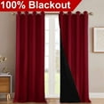 thumbnail image 6 of NICETOWN Heat Blocking 100% Blackout Curtains, Durable and Soft Black Lined Blackout Drapes, Energy Saving Long Panels for Patio Sliding Glass Door, Burgundy, 52-inch x 108 inches, 2 PCs, 6 of 7
