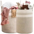 thumbnail image 1 of 2 Pack 58L Grande Cesta de Lavandería de Cuerda Tejida con Asas - Cesto para Ropa Sucia, Canasta Ropa Organizadora, Multiusos, Portátil, Decorativa, 1 of 9