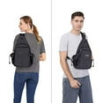 thumbnail image 6 of Sling Backpack Canvas Crossbody Hiking Daypack Bag with Anti-theft Pocket, 6 of 7