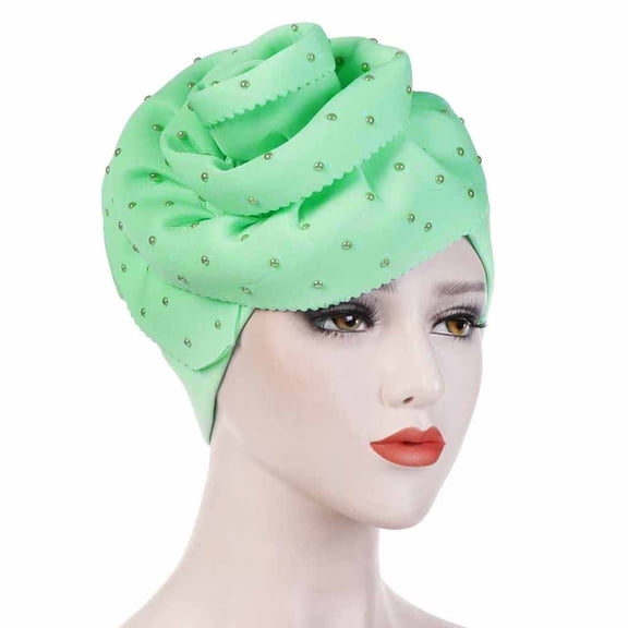 Herrnalise Women Muslim Stretch Turban Hat Chemo Cap Hair Loss Scarf Wrap Cap