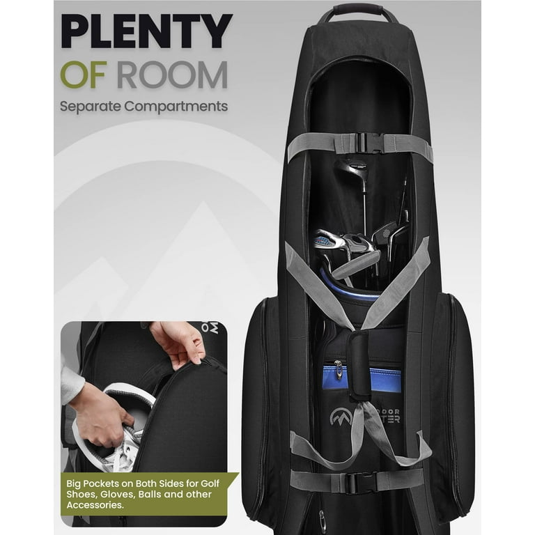 OutdoorMaster Golf Travel Bag with Wheels Waterproof 900D Oxford