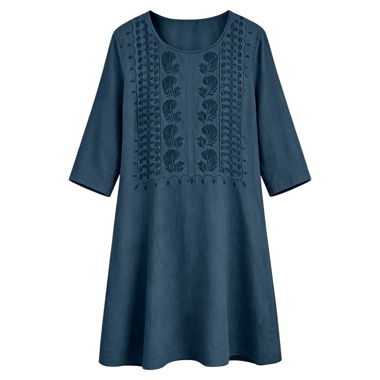 casual embroidered dress for women Mexican Dress for Women Embroidered Floral Huipil Authentic Hispanic  Heritage Style Fiesta Outfit Traditional Clothing Ethnic Artisanal for  Independence Day Black at Amazon Women's Clothing store