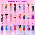 thumbnail image 4 of Juego de 84 piezas de ropa y accesorios para muñecas MINIFUN con muñeca, 4 of 7
