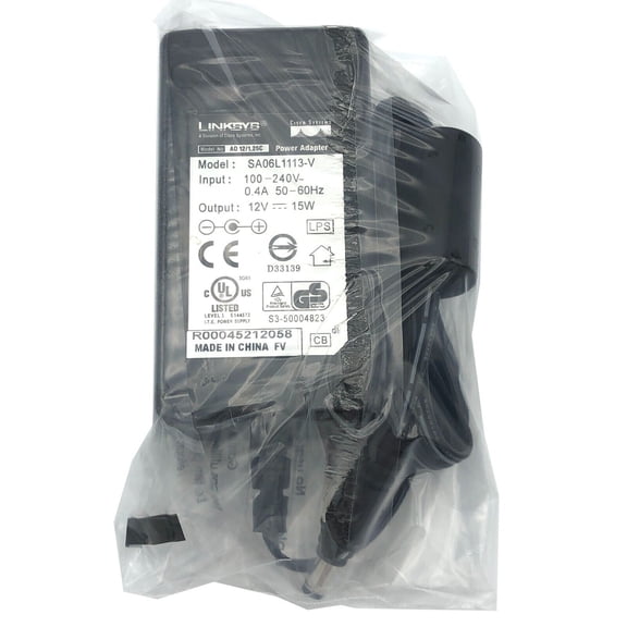 New Original Linksys Cisco SA06L1113-V Power Supply Adapter 12V 1.25A 15W w/PC