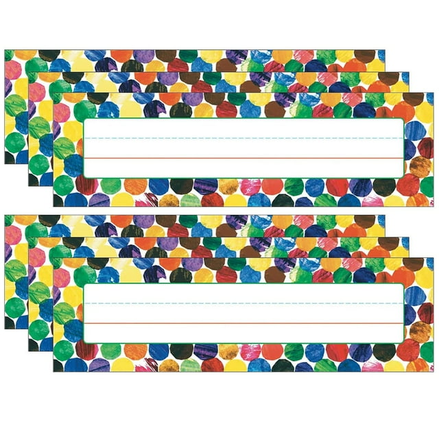 Carson Dellosa Education Eric Carle Dots Placas De Identificación Para Escritorio, 36 Por Paquete, 6 Paquetes