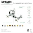 thumbnail image 7 of Kingston Brass KS2446PX Heritage Double-Handle Wall-Mount Bridge Kitchen Faucet, Polished Nickel, 7 of 7
