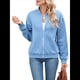 thumbnail image 2 of Chaqueta Informal de Mujer con Cuello Alto y Cremallera, Ideal para Otoño. Conjuntos con Bolsillos. Azul S, 2 of 10