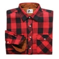 thumbnail image 3 of SPEEDRUN Men's Casual Plaid Shirts Button Down Long Sleeve Jackets Shirt with Chest Pocket Checked Shirt Jacket Thicker and Warmer for All Seasons Red L, 3 of 7