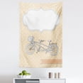 thumbnail image 1 of Vintage Tapestry, Pastel Toned Illustration of a Romantic Tandem Bike on Polka Dots Print, Fabric Wall Hanging Decor for Bedroom Living Room Dorm, 5 Sizes, Beige Peach and White, by Ambesonne, 1 of 1
