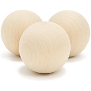 Swedish Stickhandling Balls 3-Pack - Hardwood No-Bounce Floorball Training Equipment - for Floor Dribbling Skills, Dekes & Ball Handling Drills - 2-Inch Diameter
