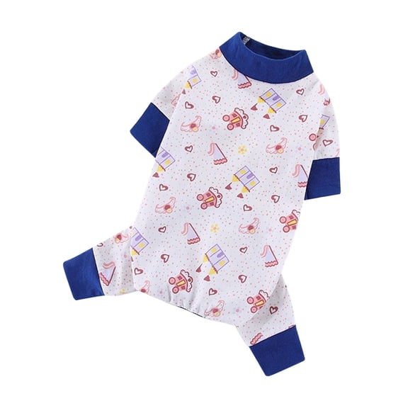 Qyaukm Dog Pajamas Soft 4 Legs Doggie Jammies Striped Dog Pjs Pet Jumpsuit Lightweight Puppy Pjs Clothes Breathable Pajamas Stretchable Outfit Cozy Onesie Sleepwear for Summer