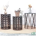 thumbnail image 3 of Y&M Set of 3 Heavy-Duty Round End Table, Side Table, Coffee Table for Indoor Multifunctional Use, Outdoor Garden Stool Plant Stand-Retro Black with Bronze, 3 of 8