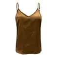 thumbnail image 6 of Youmylove Womens Fashion Tops Silk Satin Tank Tops 2025 V Neck Adjustable Spaghetti Strap Sleeveless Camisole Summer Basic Blouse Loose Fit Tunic Blouse, 6 of 6