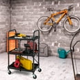 thumbnail image 2 of Costway Folding Collapsible Service Cart Heavy-Duty 3-Shelf Tool Cart with 4 Wheels, 2 of 10