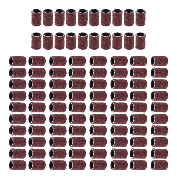 100 PCS Nail Drill Sanding Band Machine Replacement Bits Pedicure (80 ) Plastic Red,100pcs nail drill sanding bands