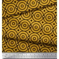 thumbnail image 3 of Soimoi Gold Georgette Viscose Fabric Circle Art Geometric Print Fabric by the Yard 42 Inch Wide, 3 of 3