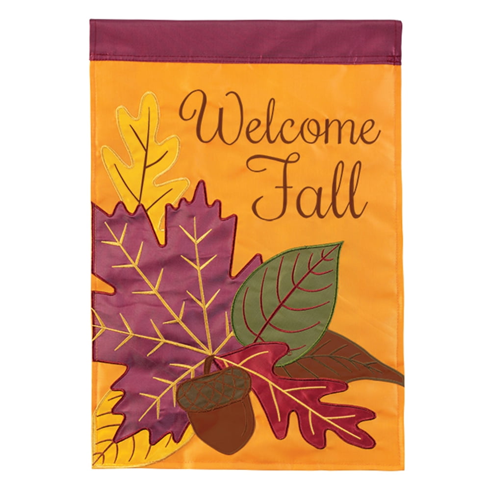 Carson Fall Leaves Double Appliqued Garden Flag