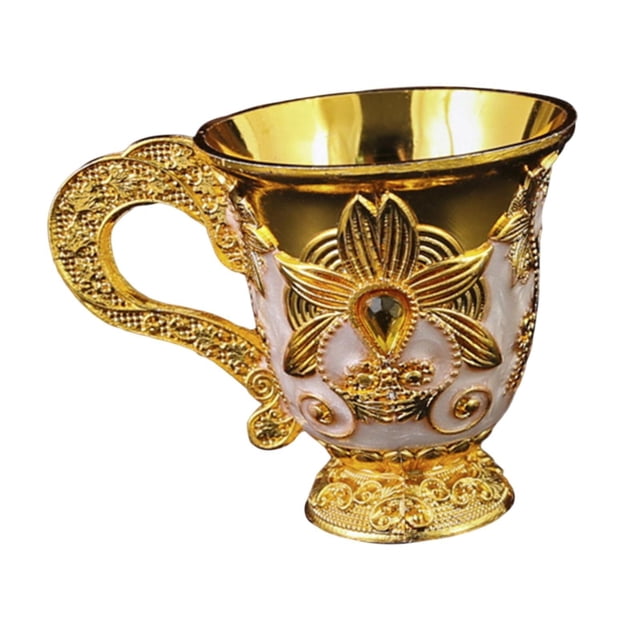 Copa medieval vintage, copa ceremonial reutilizable, copa de vino clásica para oro blanco