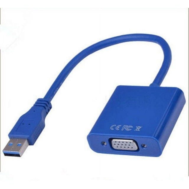 Adaptateur USB 3.0 vers VGA Adaptateur USB 3.0 vers VGA Carte Graphique Vidéo Câble Externe Multi-Affichage pour PC Ordinateur Portable Windows Bureau Moniteur Projecteur