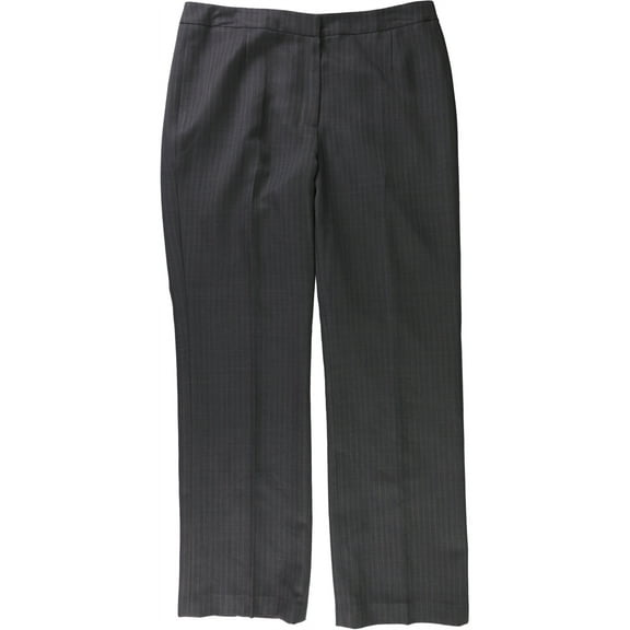 Le Suit Womens Flat Front Dress Pants, Grey, 12