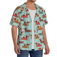 thumbnail image 2 of Sikiie Dachshund Christmas Play Men's Cuban Shirt, Hawaiian Shirts, Business Casual Button Down Shirts, Short Sleeve Shirt-Large, 2 of 5