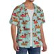 thumbnail image 2 of Balery Dachshund Christmas Play Camisa Casual de Manga Corta con Botones para Hombre, Texturizada, Estilo Cubano, para Playa, Verano-4X-Large, 2 of 5