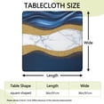 thumbnail image 2 of Blue Marble Gold Wave Pattern Square Fitted Tablecloth with Elastic Edge,Square Table Cover,Washable Elastic Table Cover for Home Kitchen Party Decor 36"x36", 2 of 6
