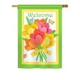 thumbnail image 2 of Breeze Decor 50053 Welcome Flower Bouquet 2-Sided Impression Garden Flag - 13 x 18.5 in., 2 of 2