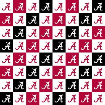 - University of Alabama Cotton Fabric with Collegiate Check Pattern-Sold by the Yard