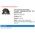 thumbnail image 2 of Front Left Suspension Knuckle Assembly - Compatible with 2006 - 2011 Hyundai Accent 2007 2008 2009 2010, 2 of 2