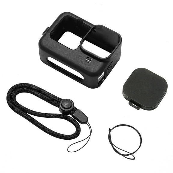 Protective Silicone Sleeve Case for GoPro Hero 10/9 Black with Lanyard&Lens Cap
-Black