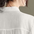 thumbnail image 5 of LVHAOGJOB Womens Shirts Plus Size Linen Causal Tops 3/4 Sleeve Solid Color Button Down T Shirt for Women V Neck, 5 of 7
