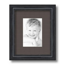 ArtToFrames 8x10 Matted Picture Frame with 4x6 Single Mat Photo Opening Framed in 1.25 Black Stain on Solid Red Oak and 2 Chestnut Mat (FWM-4083-8x10)