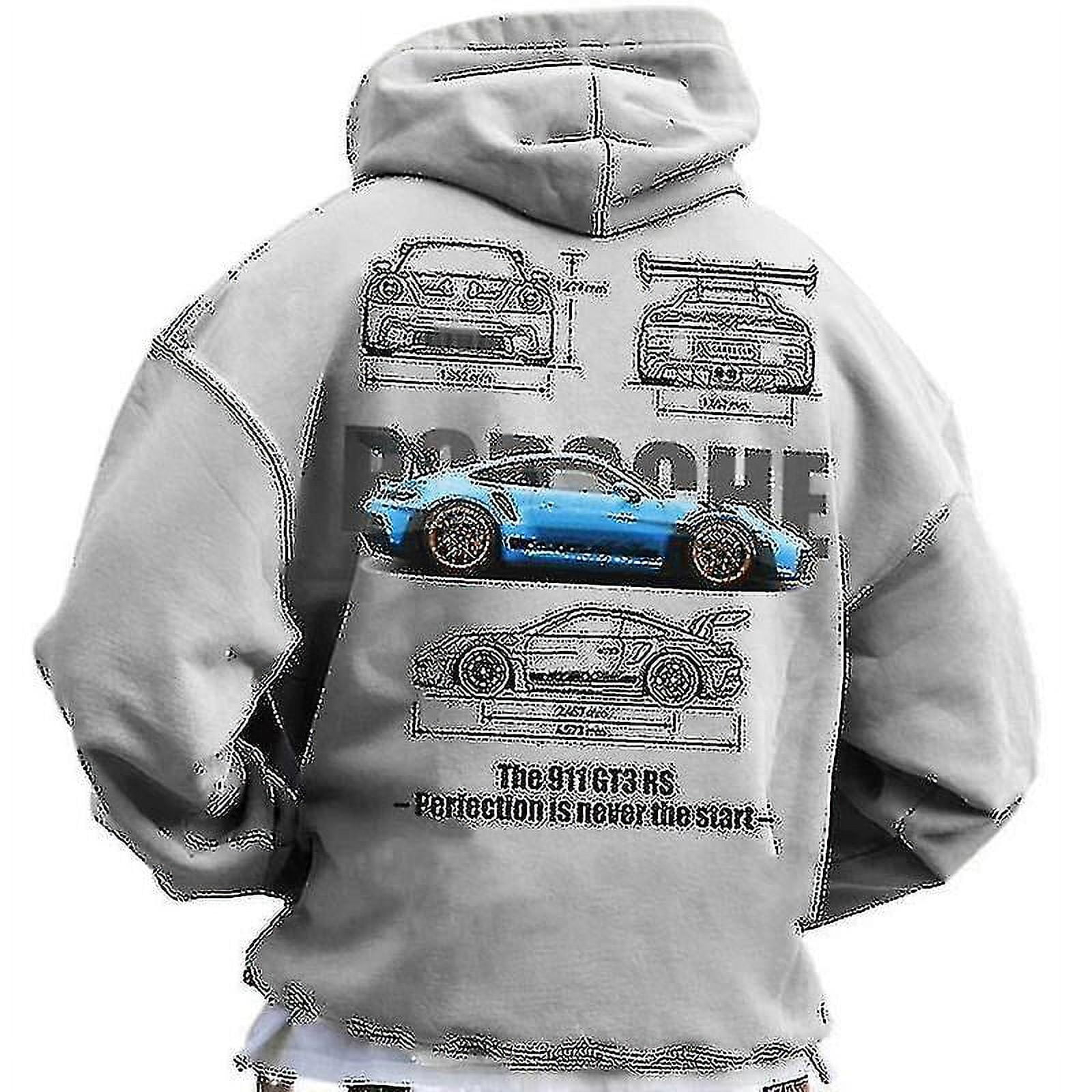Aiony Porsche 911 Hoodie Car Sweatshirt Hoodie Car Enthusiasts Unisex Oversize Streetwear Other S