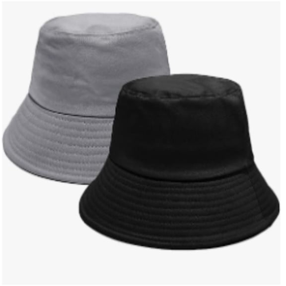 2-Pack Breathable Cotton Bucket Hats, UPF 50  & Portable Unisex Sun Hats for Fishing, Hiking and Daily Wear