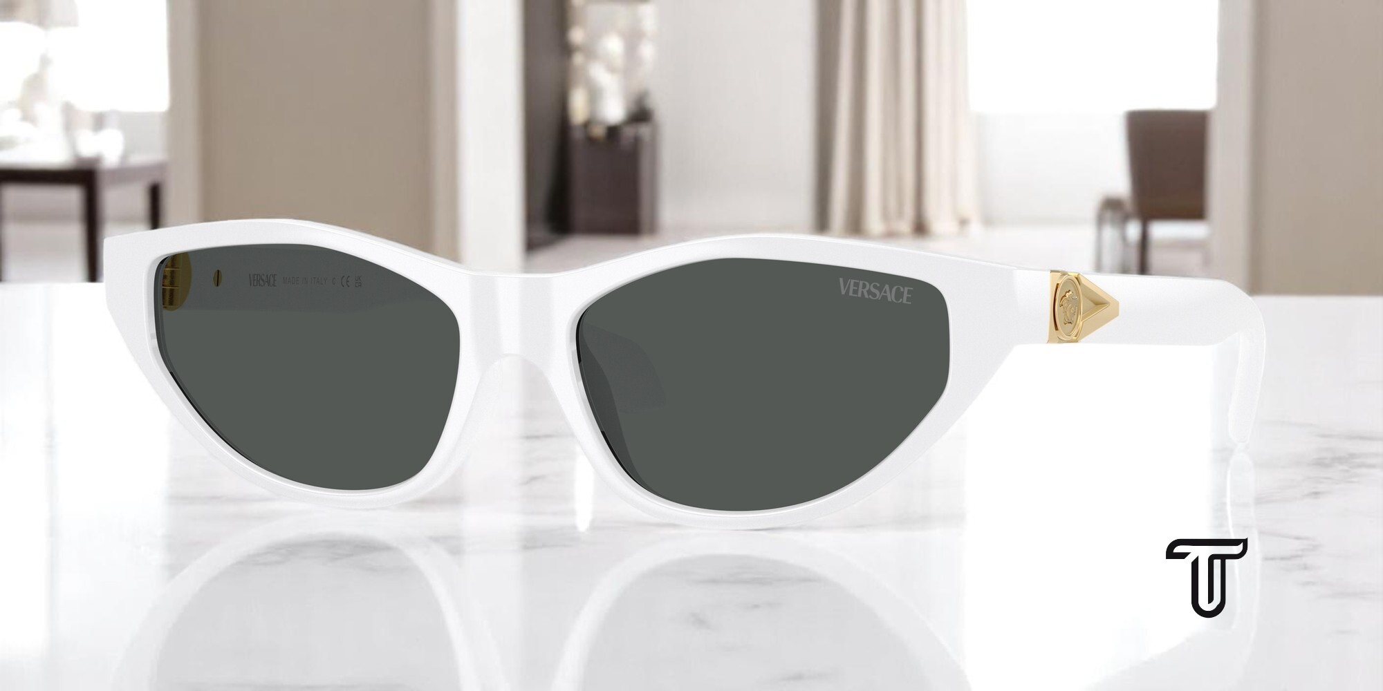 Versace 4479 U 148/80 Clear Dark Blue Grey Square Women Sunglasses Versace 4479U Sunglasses main image 3