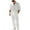 White, variant on Yievot Men's Beach Outfit 2 Piece Linen Long Sleeve Henley Shirts and Jogger Pants Vacation Sets for Men