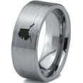 thumbnail image 1 of Tungsten Alaska The Last Frontier State Band Ring 8mm Men Women Comfort Fit Gray Flat Cut Brushed Polished, 1 of 4