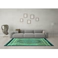 thumbnail image 3 of Ahgly Company Indoor Rectangle Persian Turquoise Blue Traditional Area Rugs, 5' x 8', 3 of 4