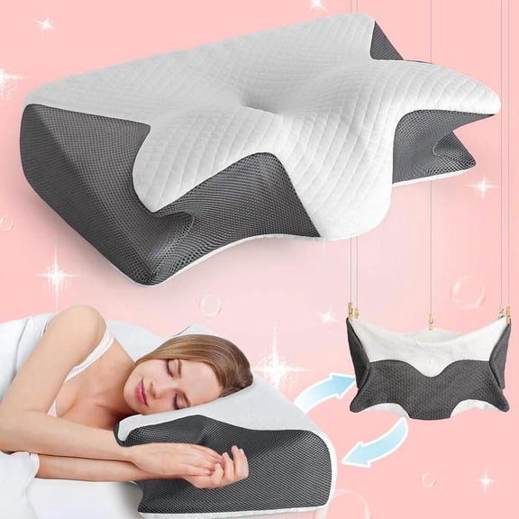 Supportive Memory Foam Neck Pillow for Side, Back & Stomach Sleepers – Soft, Comfortable Pillow with Breathable Washable Pillowcase, 1 Count