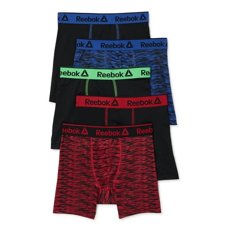Reebok Boys Underwear Performance Boxer Briefs, Large, 5-Pack