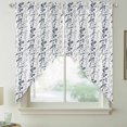 thumbnail image 5 of Dark Blue and Grey Leaf Swag Valances for Windows 2 Pack Abstract Farm Plants Floral Branches Swag Kitchen Curtains 63 Inches Long Rod Pocket Short Window Treatment for Kitchen Bathroom 36"x63", 5 of 9