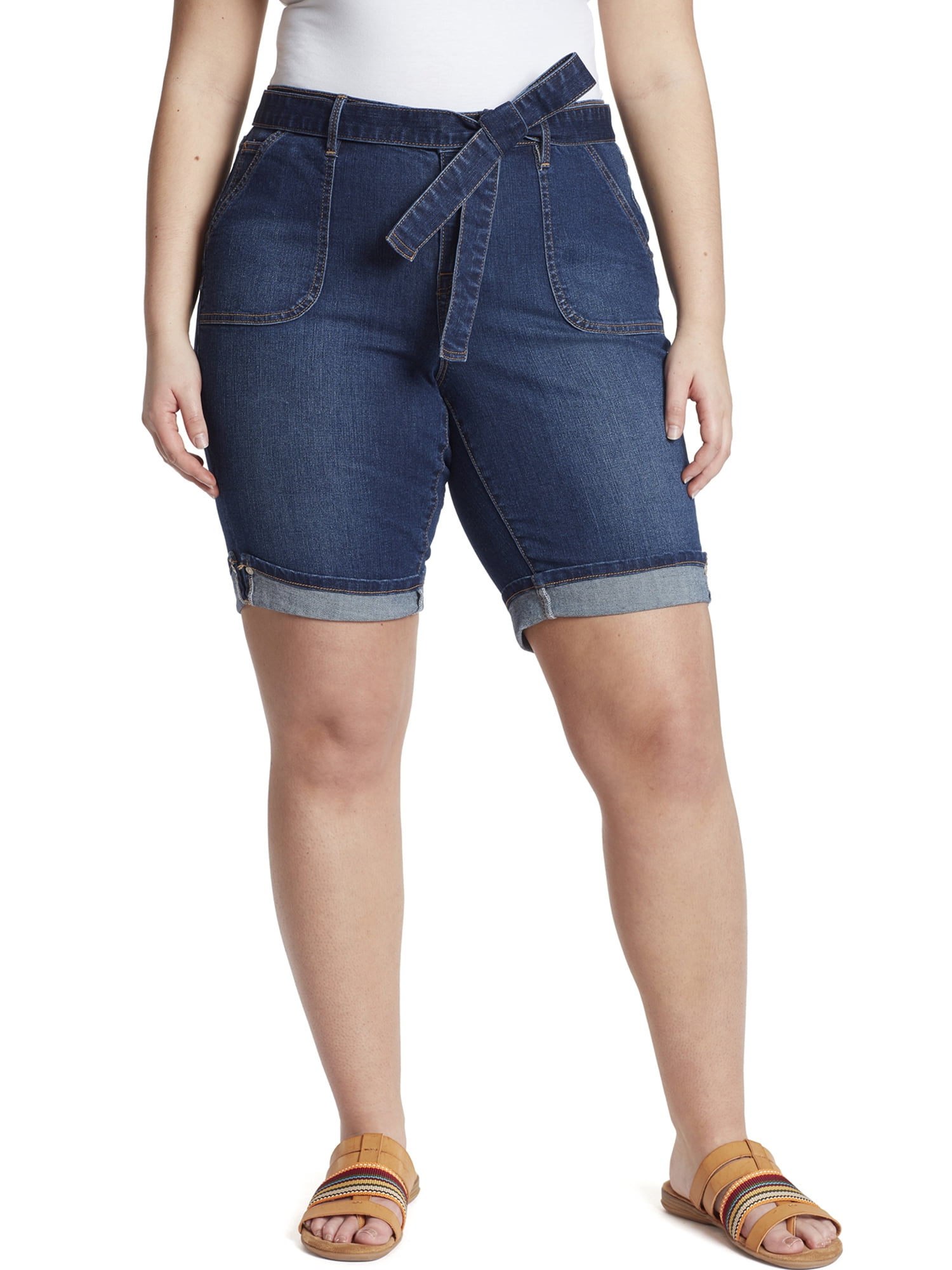 Select Size & Color NWT Gloria Vanderbilt  Violet Belted Shorts 